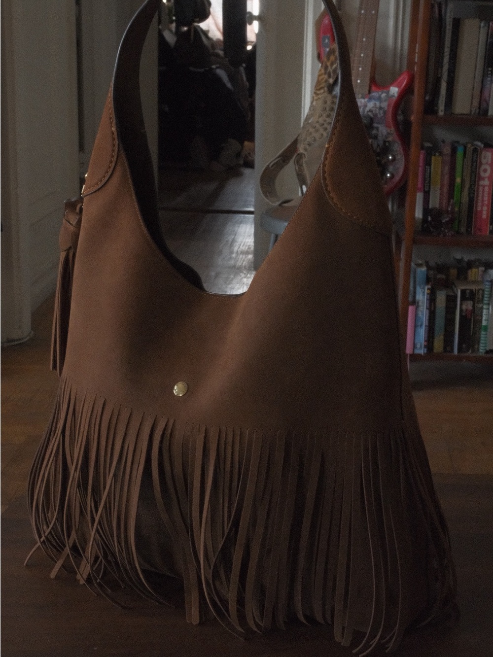 Coach Large Brown Suede Brooklyn Fringe Hobo Bag - Picture 2 of 6